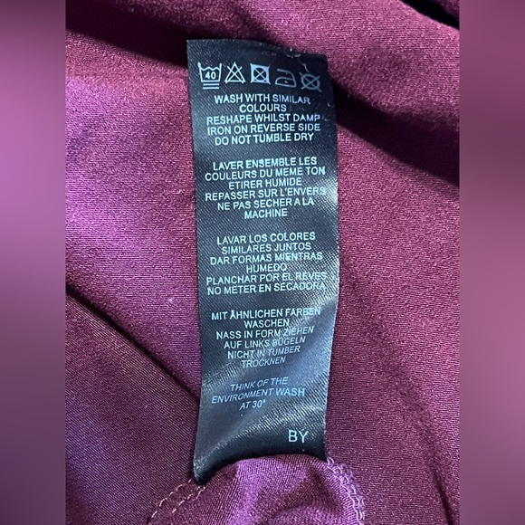 ASOS Curve purpleish maroon A line dress with lace shoulders NWT - Picture 9 of 9